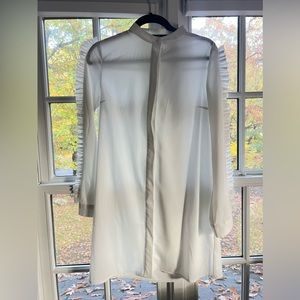 White, Long Missguided Button Down Blouse with Arm Detail